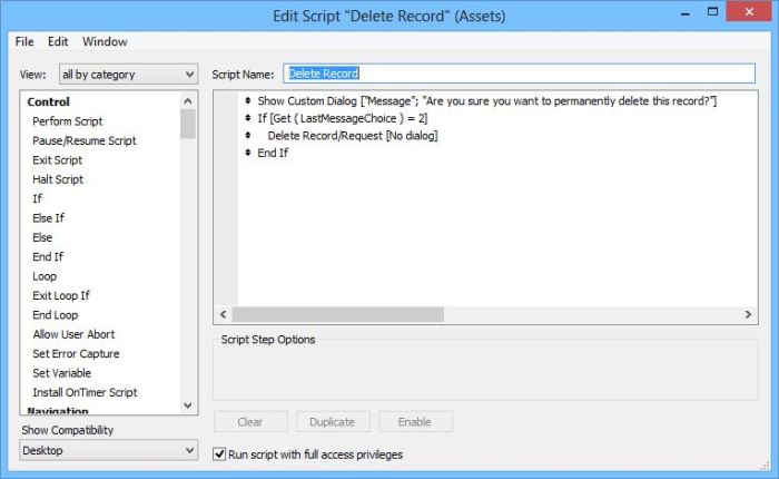 Custom Delete Script